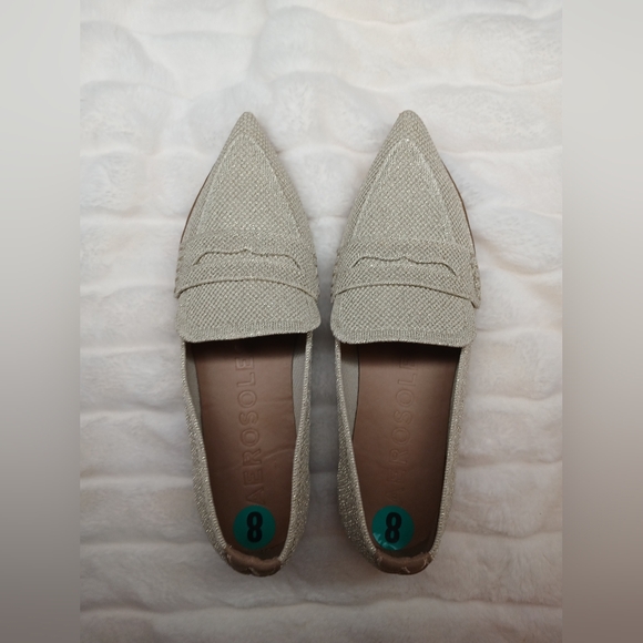 Aerosoles Women’s Size 8 Sparkle Knit Loafers Beige Gold NWOT - Picture 3 of 12